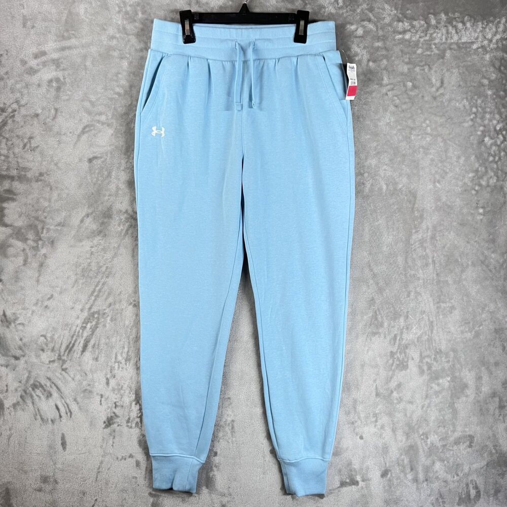 Under Armour Light Blue Fleece Jogger Sweatpants Small NWT Pockets Drawstring